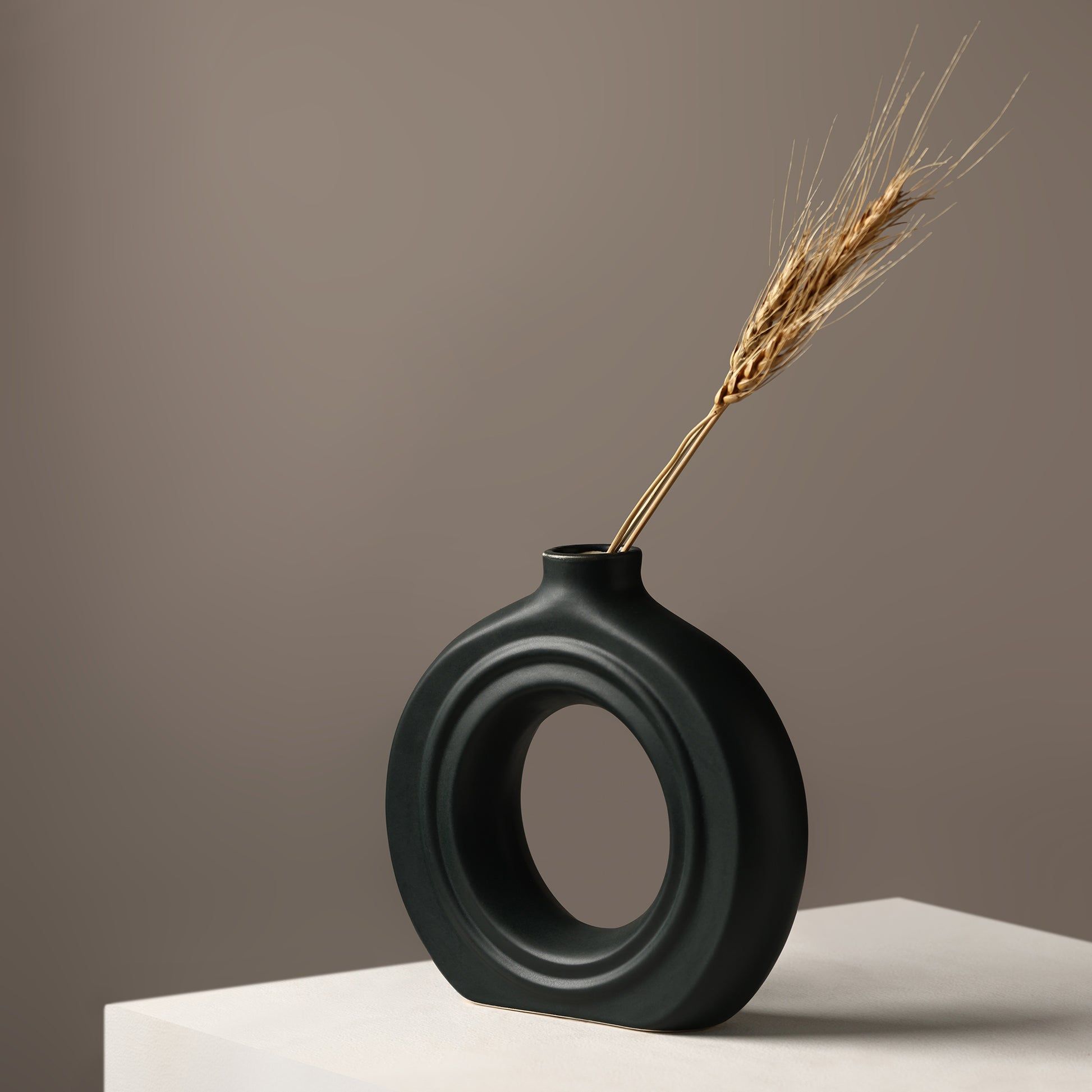RIBBED DONUT - Handcrafted Ceramic Vase 6″